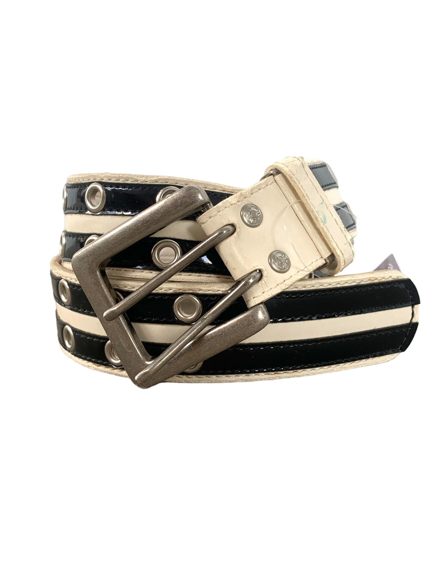 Vintage Cowboy Grunge Punk Y2k O Ring Belt- white