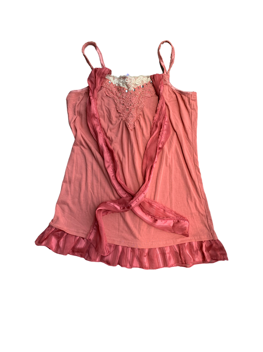 Halter Lace Babydoll Sleep wear- Rosy